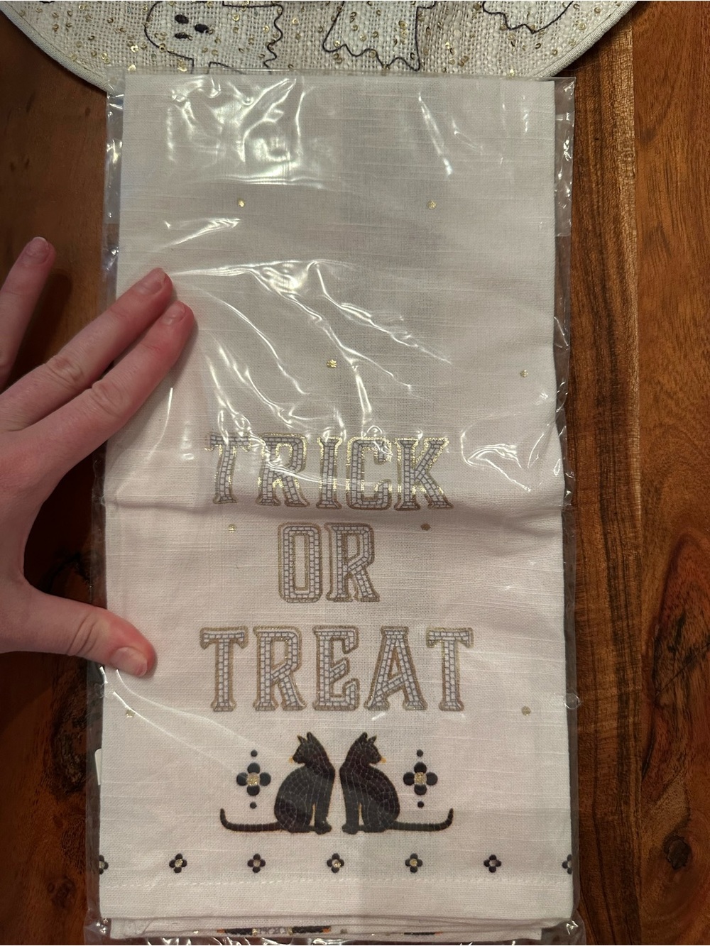 Anthropologie bistro Halloween dish towel